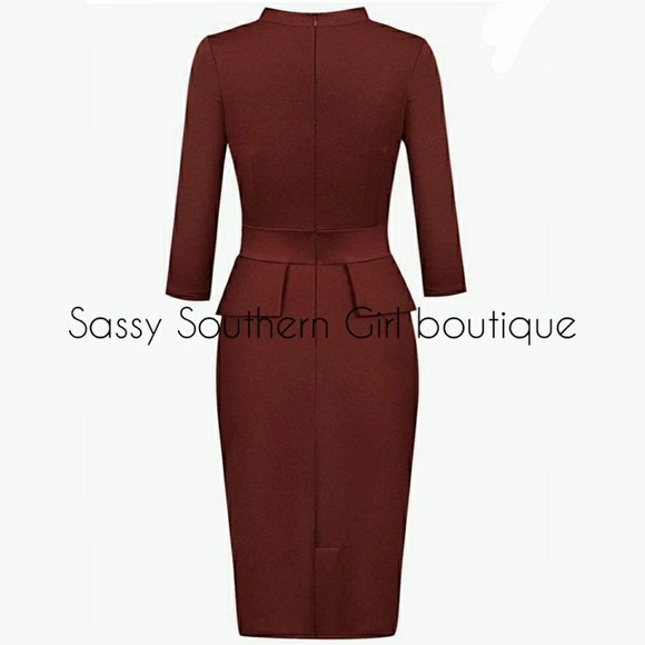 ⭐🆕Wine red pencil midi dress - Picture 3 of 5